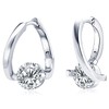 EONFUN 1CT Moissanite Hoop Earrings for Women, D Color VVS1