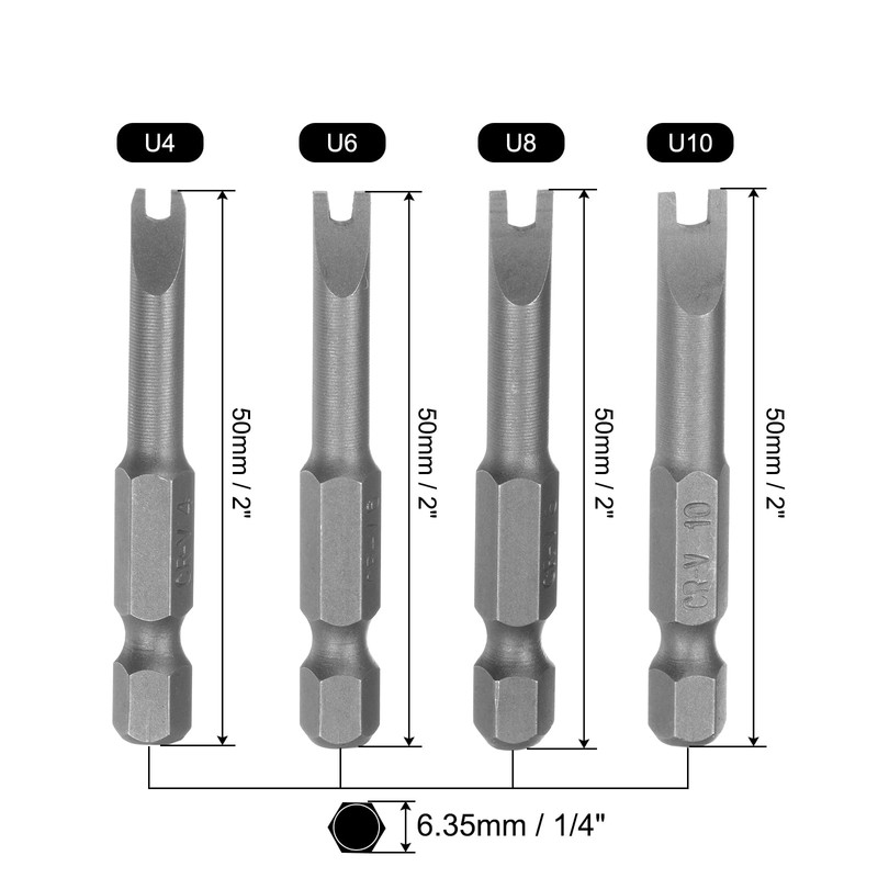 sourcing map 4 Pcs Magnetic U4 U6 U8 U10 Tip