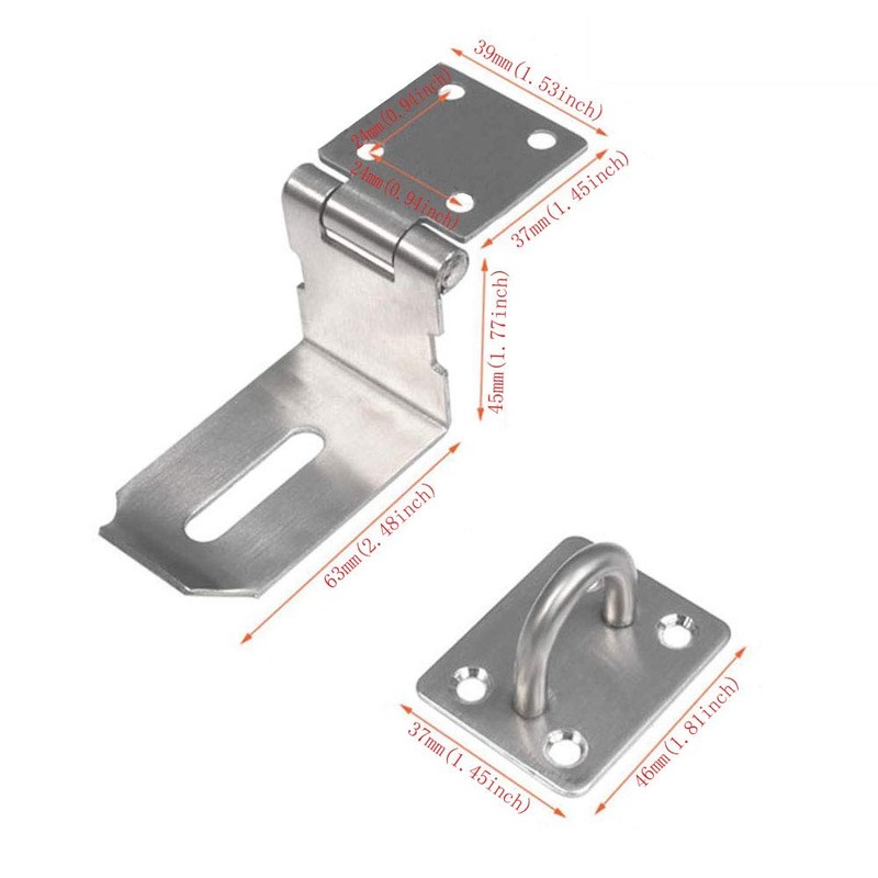 Heavy Duty Stainless Steel Safety Hasp,Door Hasp Latch 90 Degree,