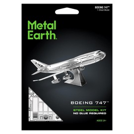 Fascinations MMS004 Metal Earth 502502 Commercial Jet Boing 747, Laser Cut 3D Construction Kit, 1 Metal Board, from 14 Years