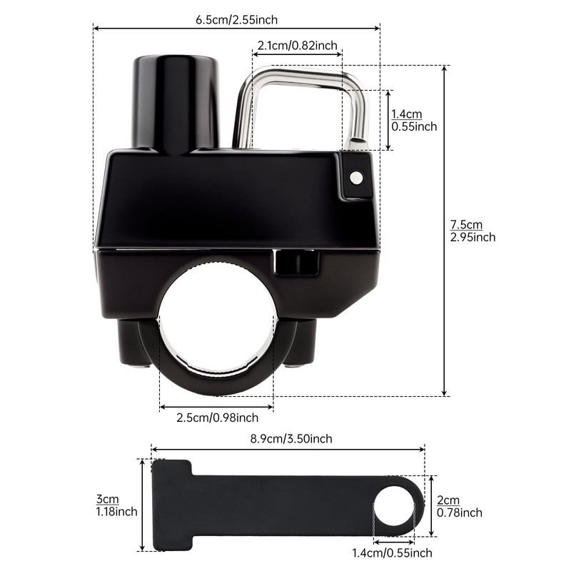 Windance Motorcycle Helmet Lock with Quick Release Strap Buckle D