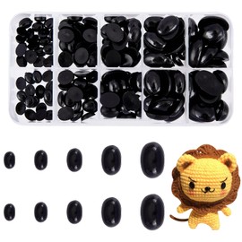 PandaHall 180pcs 5 Sizes Nose Eyes, Plastic Safety Nose 8 ~ 18 mm Animal Craft Nose Eyes for Teddy Animal DIY Making