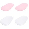 2 x White & Pink Moses Basket Fitted Sheets Set