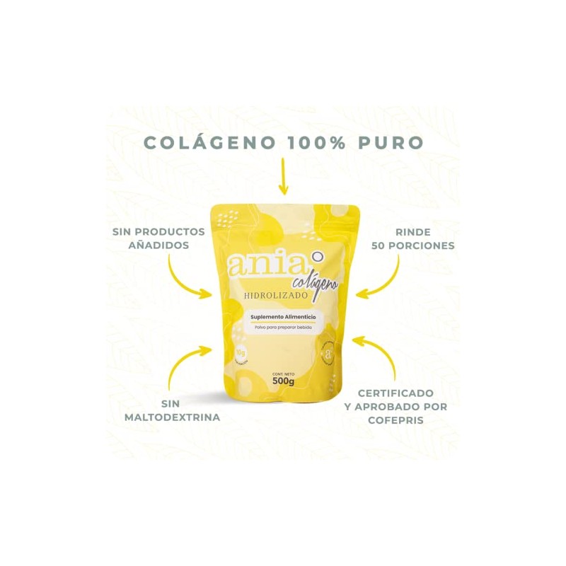 Colágeno Hidrolizado Polvo 100 Puro Presentación 500g Suplemento Natural Base