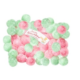 Deine Naschbox | Saure Bonbon Kugeln | 500g Nachfüllbeutel | Minimale Verpackung 100% recyclebar - Großpackung - 2 Sorten Mix - Erdbeere & Apfel