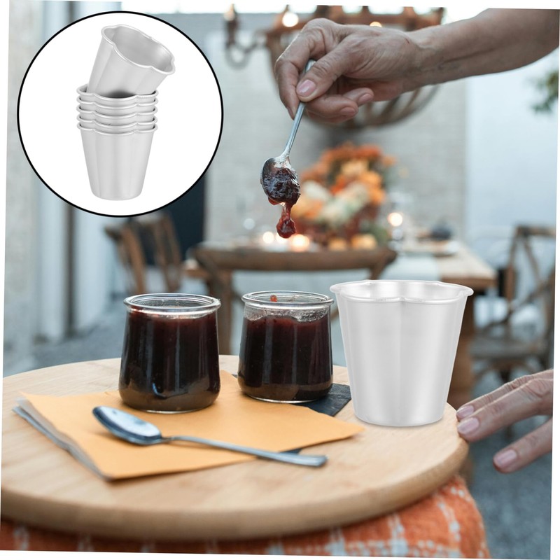 ULTECHNOVO 6pcs Mini Tart Molds Nonstick Aluminum Bakeware Pudding Cups