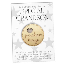 Maise & Rose Pocket Hug For Grandson Token | Gift For Grandson | Thinking Of You | Miss You | Birthday | Moving | Cheer Up Gift | Pick Me Up | GRDTKN