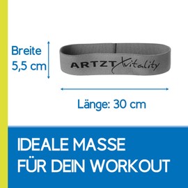 ARTZT vitality Theraband Loop Band Textile | Fitness Band Made of Soft Fabric | For Training Arms, Legs, Butt and Belly | 3 Strengths Available | Made in Germany Blue | Medium, 30 cm