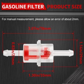 3/16 1/4 Inline Gas Fuel Filter Cleaner Replacement for Polaris 440 500 EFI 600 650 Polaris Classic 700 550 Pro RMK 800 RMK 600 700 XC 600 Ski-Doo 0109-579 414119400 3pcs