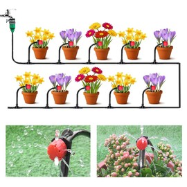 Kalolary Bewässerungssystem Garten 25m, Bewässerungssets Micro Drip Bewässerung Kit Automatische Sprinkler Tropfbewässerung Gartenbewässerung für Landschaft, Flower Bed, Terrasse Pflanzen