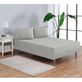 Venice Home 100% Cotton Jersey Fitted Sheet Only - Extra Soft - Easy Fit - Comfy (Gray, California King)