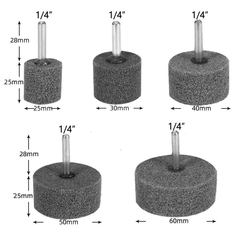 JUNLIXN 10 Pcs Fiber Buffing Wheels - 1/4'' Shank Abrasive
