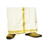 Cotton Dhoti Vesti Mundu 2 mtrs Color crema de una