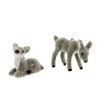 Fuzzy Grey Deer Ornaments, Set of 2