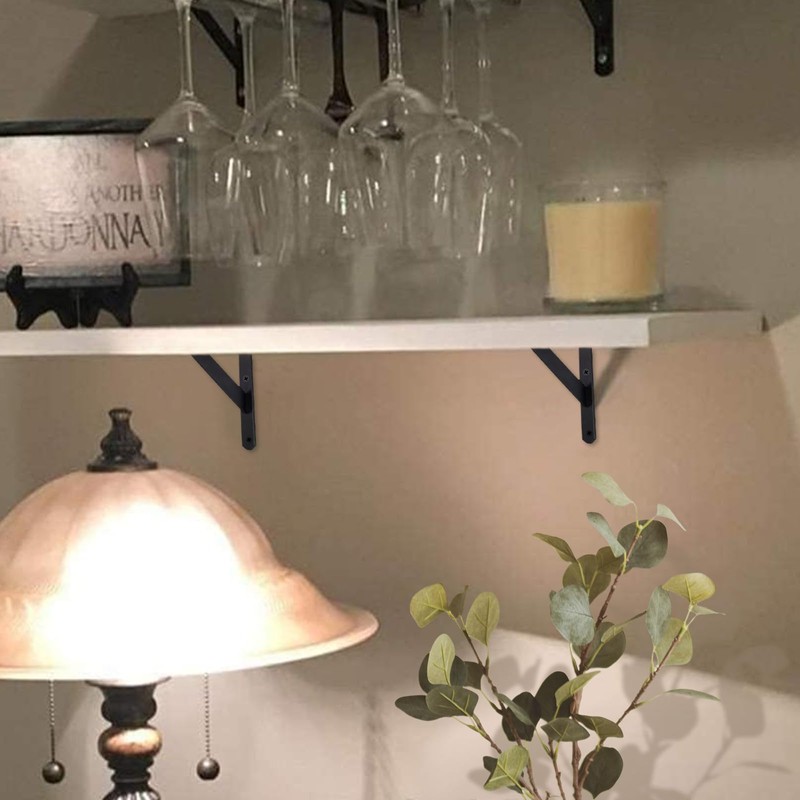 ANDCHI Shelf Bracket, L-Shaped, Set of 4, Wall Mounting, Shelf