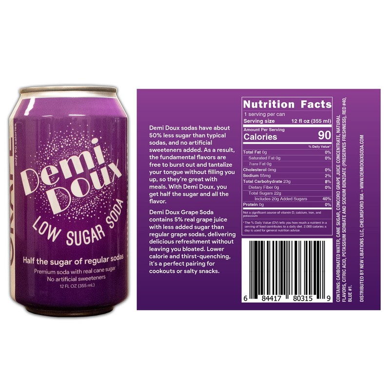 Demi Doux Low Sugar Soda - Low Sugar Soft Drink,
