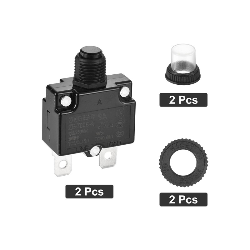 DMiotech 9A Thermal Circuit Breaker 125/250V AC 50V DC 50/60Hz