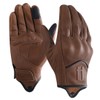 Harssidanzar Mens Full Finger Goatskin Leather Touchscreen Motorcycle Gloves GM028A,Saddle,Size