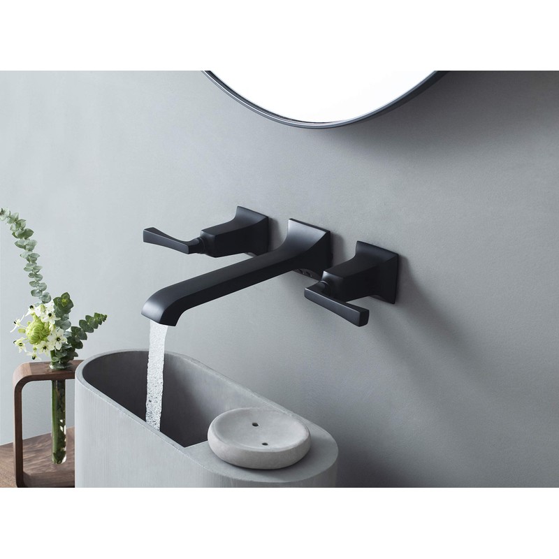 SITGES Bathroom Wall Faucet, Heavy Duty, Brass Constructed Wall Mount