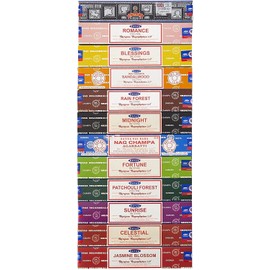 Satya Oriental Assortment - Pack of 12 Packs of 15g - 180g Total - 100% Natural