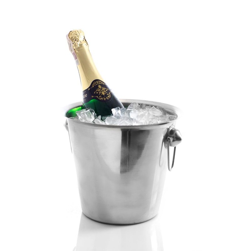 HENDI Weinkühler, Ringgriffe, Flaschenkühler, Sektkühler, 3,3L, ø220x(H)190mm, Edelstahl