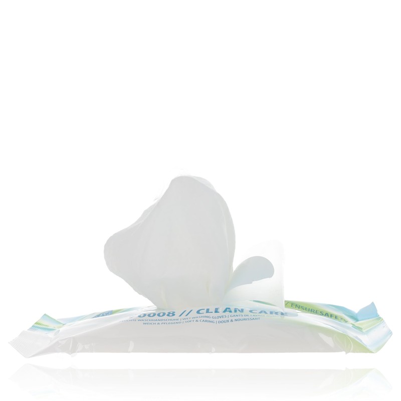 Nitras Clean Care Moist Disposable Wash Mitts with Aloe Vera