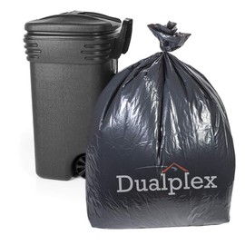 Dualplex 55 Gallon Black Trash Bags 1.2 Mil Garbage Bag 50 Bags Per Case 36" X 52"
