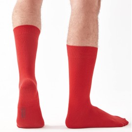 Mysocks Mens Womens Cotton Dress Red Socks - 5 Pairs Multipack Breathable Seamless Toe Crew Socks - Lightweight Comfortable Plain Casual Top Red Socks,7-11