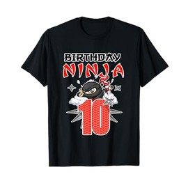 Kids Birthday Ninja Shirt - 10 Year Old Ninja Birthday Party T-Shirt