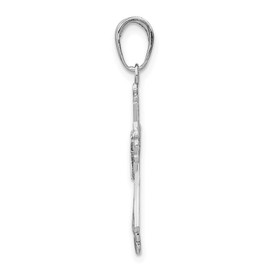 Lex & Lu 14k White Gold Filigree Cross Charm