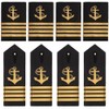 WEBEEDY 4 Pairs 2 Styles Epaulettes Curved Trim Flaps Gold