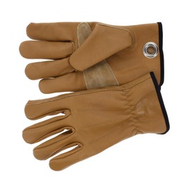 Cummins Full Leather Gloves for Men Fencer Work Leather Palm Gloves for Truck Driving Gardening Outdoor Work, XL