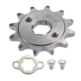 A ABSOPRO 520 Style 12 Teeth 20mm ID Motorcycle Front Engine Sprocket Fit for 50cc 70cc 110cc 125cc Motorcycle Dirt Pit Bike Mini Bike Metal Titanium Tone