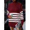 PRETTYGARDEN Women's Oversized Striped Turtleneck Sweaters 2025 Fall Fashion Long