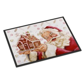 Caroline's Treasures PJH3006MAT Santa Claus A Home for The Holidays Doormat 18x27 Front Door Mat Indoor Outdoor Rugs for Entryway, Non Slip Washable Low Pile, 18H X 27W