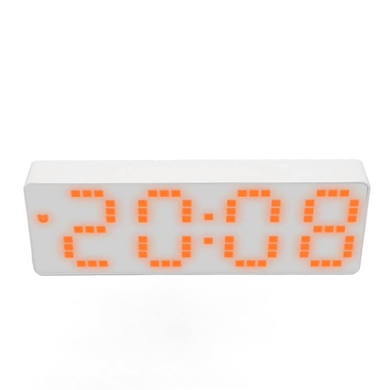 Digital Alarm Clock 3 Levels Brightness Orange Number Desktop LED