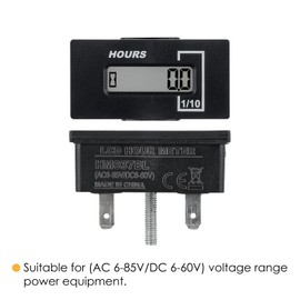 Jayron Resettable Hour Meter Gauge (AC 6-85V/DC 6-60V) Snap-in Design Data Collect Waterproof for Lawn Mower Generator Club Car Golf Cart ATV and Most Power Equipment (JR-HM037BL)