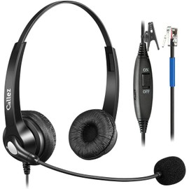 Callez Phone Headset for Cisco with Noise Cancelling Mic & Mute Switch, Dual RJ9 Corded Telephone Headsets Compatible with Cisco IP Phones 6941 6851 6945 7821 7841 7861 7942 7945 7962 7965 8811 8861