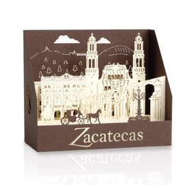| PopUp Desplegable Decorativo de Cartulina Recortada a Laser | Tema Escena Zacatecas | Decoración Souvenir Recuerdo de México