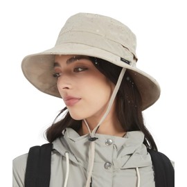 Creekstone Rain Hat Women Men Waterproof Sun Hat UV Protection Floppy Bucket Hat Bucket Hat Outdoor Hat Foldable for Hiking Fishing Hat, beige, Unit size