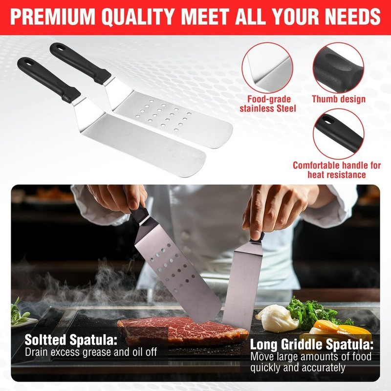 PARGRILL 128PC Griddle Accessories Kit Flat Top Grill Accessory Set