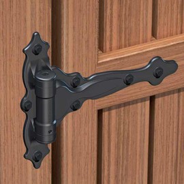 National Hardware N346-200 V6220 TruClose Decorative Spring T Hinge in Black, 7-3/4" x 8-1/2", 2 piece