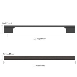 Asidrama 6 Pack 12.5 Inch(320mm) Oil Rubbed Bronze Kitchen Cabinet Handles, Cabinet Pulls Kitchen Cabinet Hardware for Cupboard Drawer Pulls