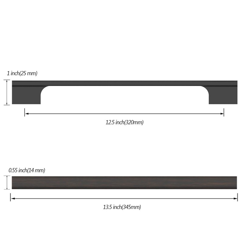 Asidrama 6 Pack 12.5 Inch(320mm) Oil Rubbed Bronze Kitchen Cabinet
