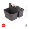 Copco Bath and Cleaning Caddy with Wood Handle, Gray
