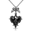HEXORA - Collar Gótico Mujer Dije Corazón Negro con Cruz