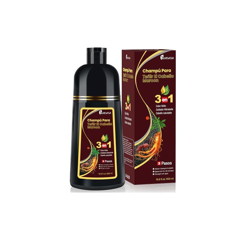 Chestnut Brown Hair Dye Shampoo 3 in 1, Shampoo para