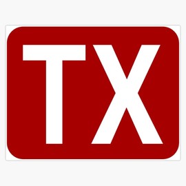TX Initials Bumper Sticker Vinyl Decal 5"