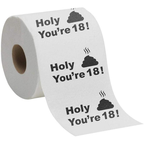 18th Birthday Gift Present Toilet Paper - Happy Eighteenth 18 Prank Funny Novelty Gag Joke Gift - Holy Crap