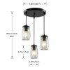 UShe DHome Mason Jar Light Fixtures, 3 Lights Farmhouse Mason